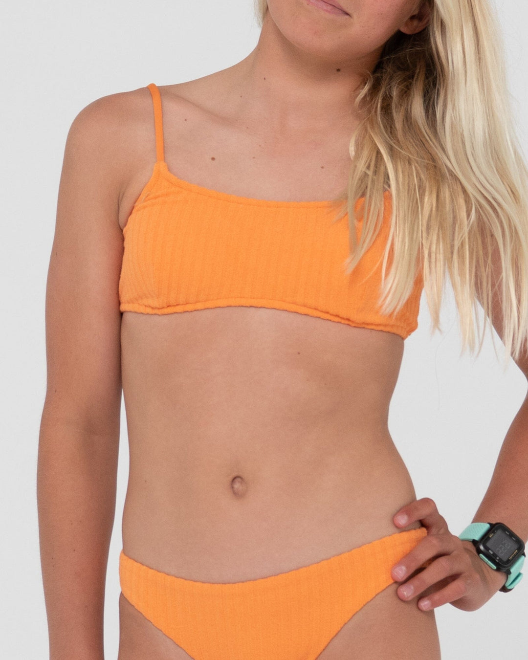 Rusty Lucky Rib Towelling Youth Bikini Set 