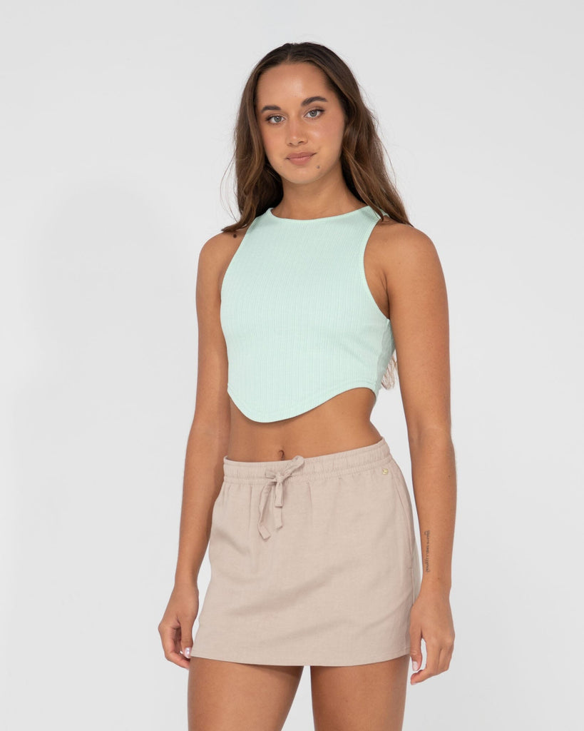 Rusty Lucy Curved Crop Tank 