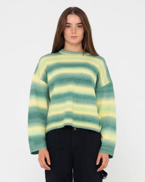 Rusty Marissa Long Sleeve Crew Neck Ombre Knit 
