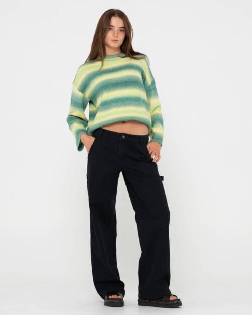 Rusty Marissa Long Sleeve Crew Neck Ombre Knit 