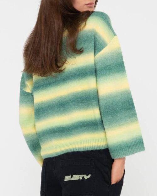 Rusty Marissa Long Sleeve Crew Neck Ombre Knit 