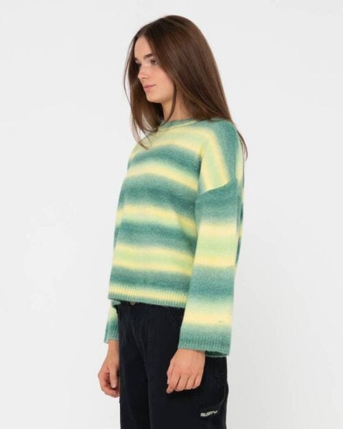 Rusty Marissa Long Sleeve Crew Neck Ombre Knit 