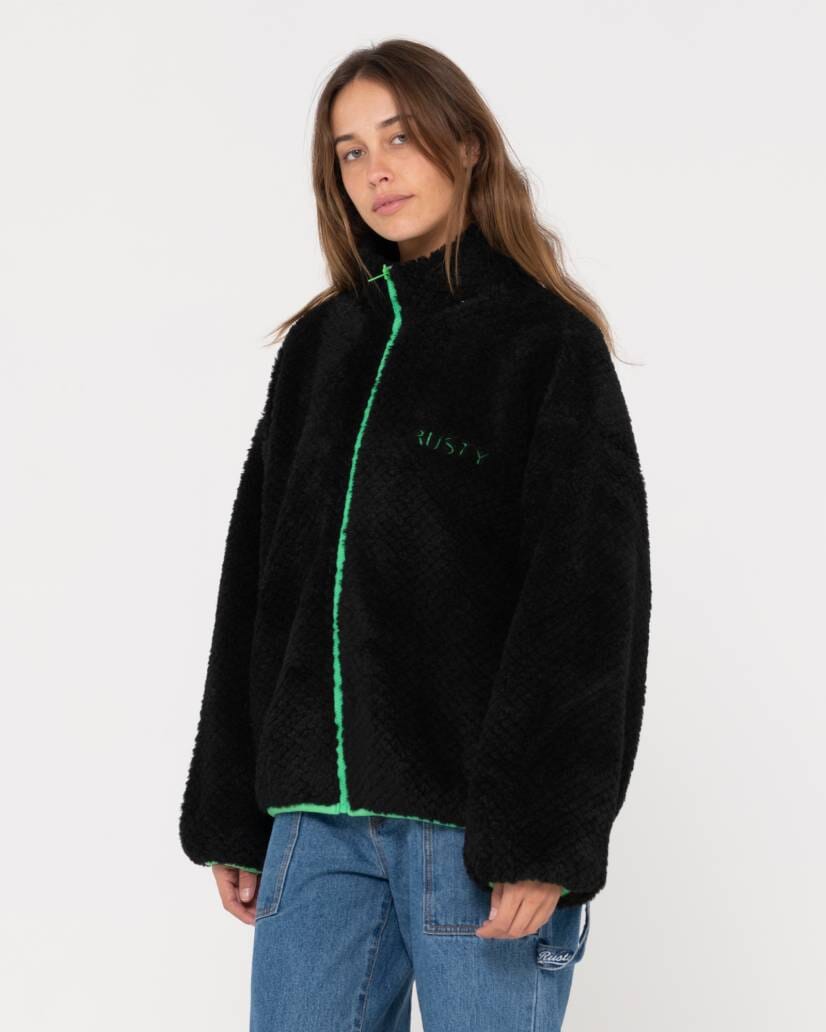 Rusty Ollie Sherpa Zip Through Fleece 