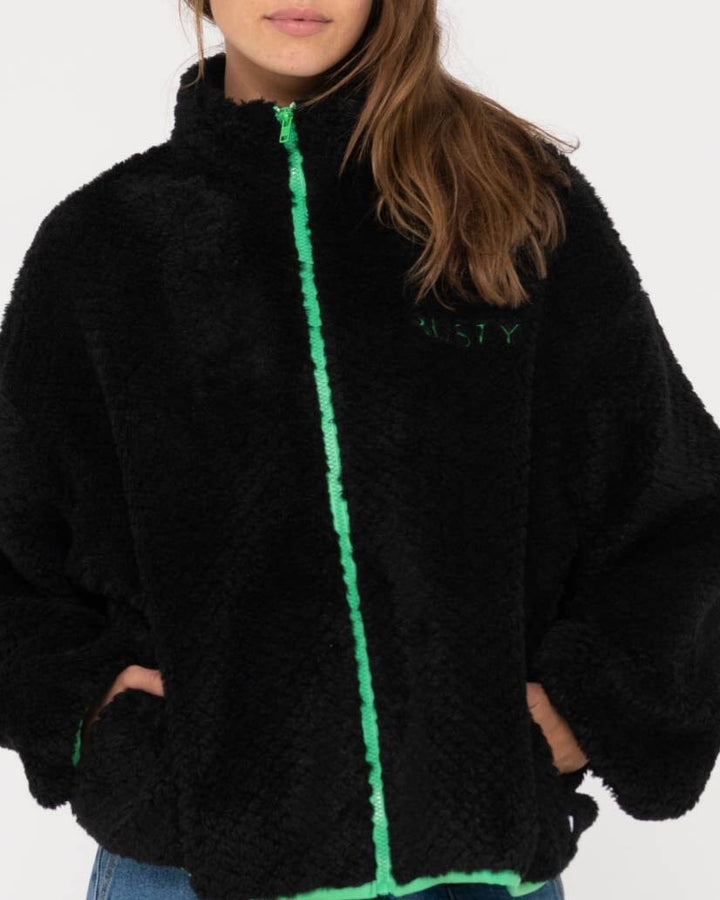 Rusty Ollie Sherpa Zip Through Fleece 