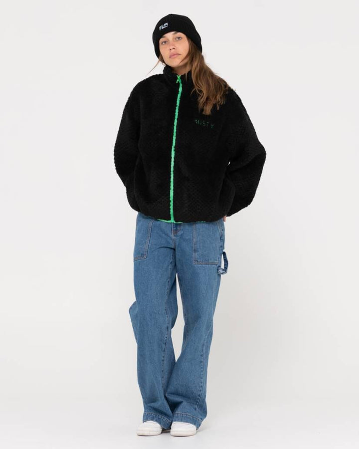 Rusty Ollie Sherpa Zip Through Fleece 