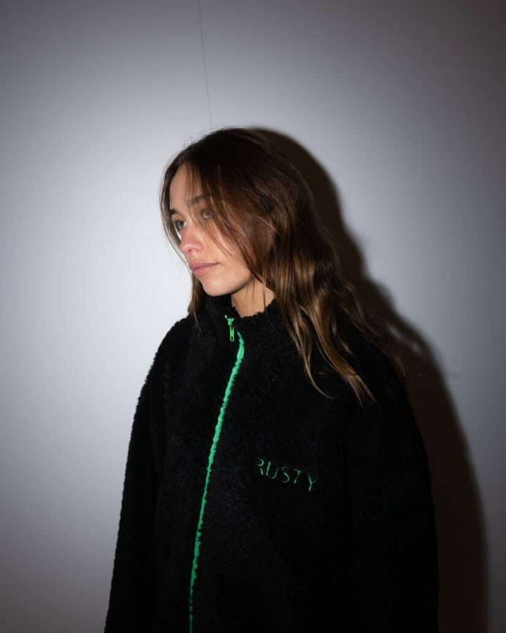 Rusty Ollie Sherpa Zip Through Fleece 