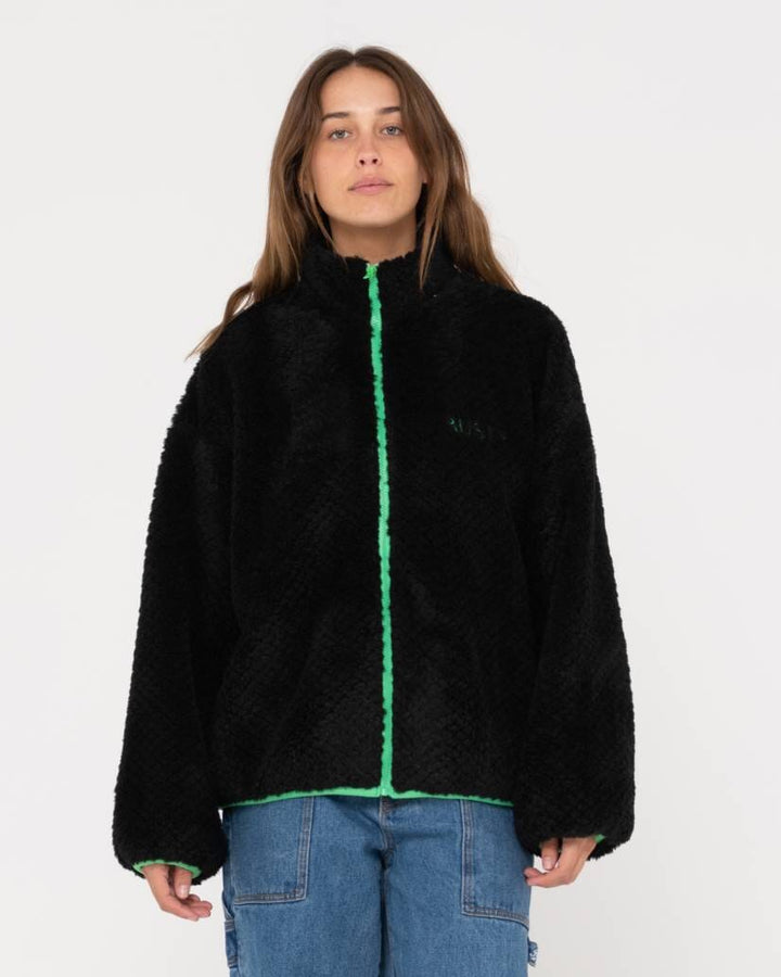 Rusty Ollie Sherpa Zip Through Fleece 