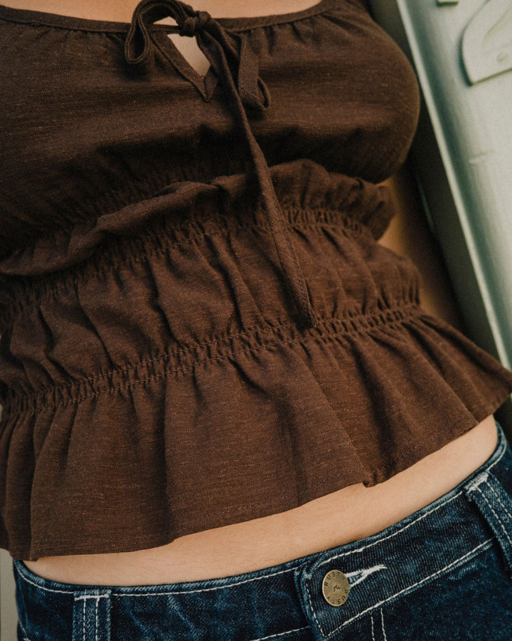 Rusty Palm Springs Shirred Cami Top 