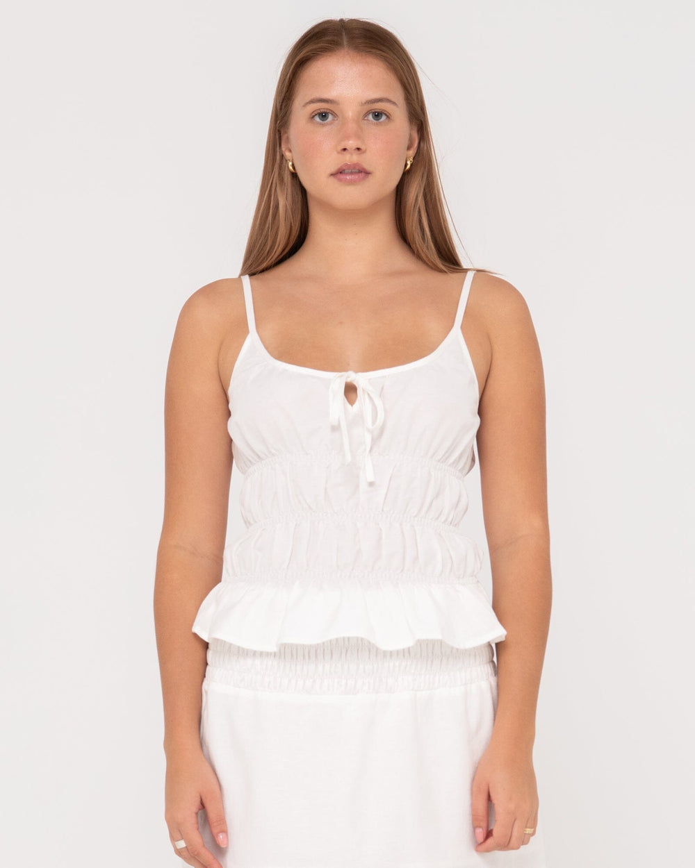 Rusty Palm Springs Shirred Cami Top 