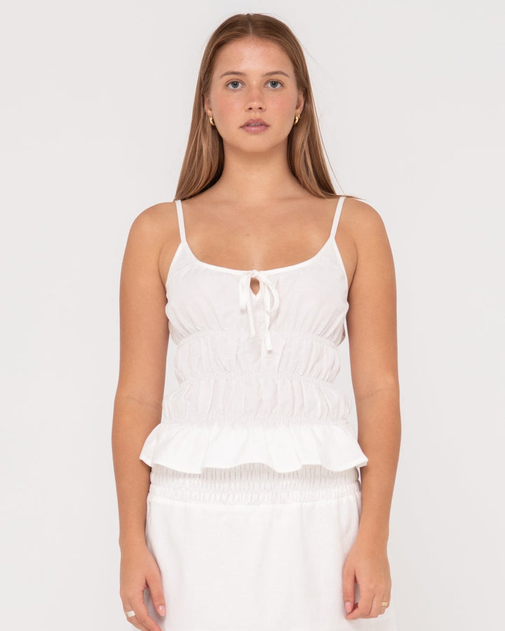 Rusty Palm Springs Shirred Cami Top 