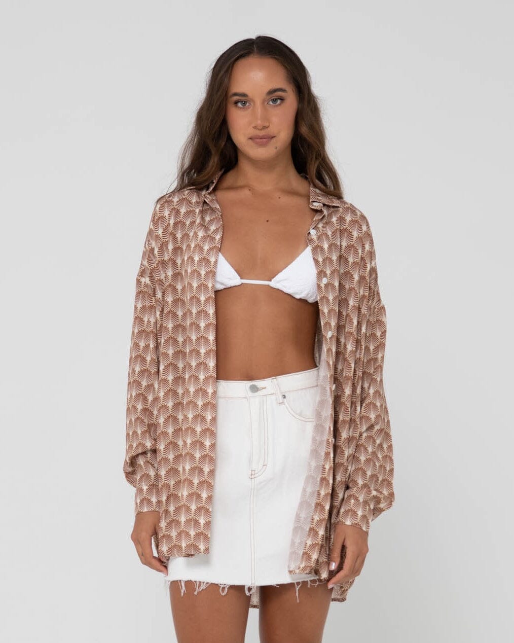 Rusty Panama Oversized Long Sleeve Shirt 