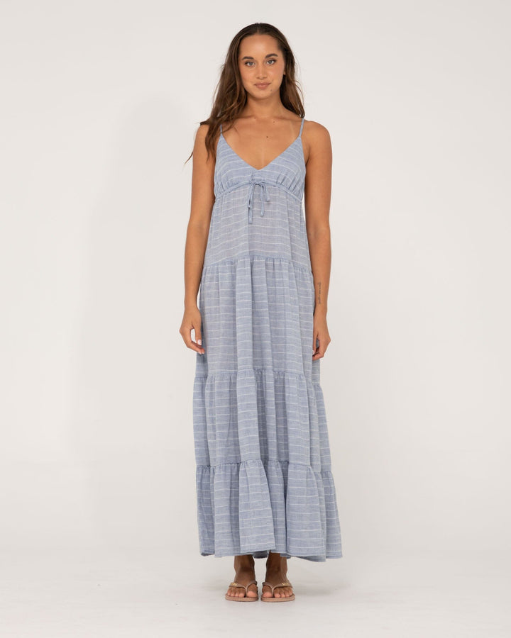 Rusty Siena Striped Tiered Maxi Dress 