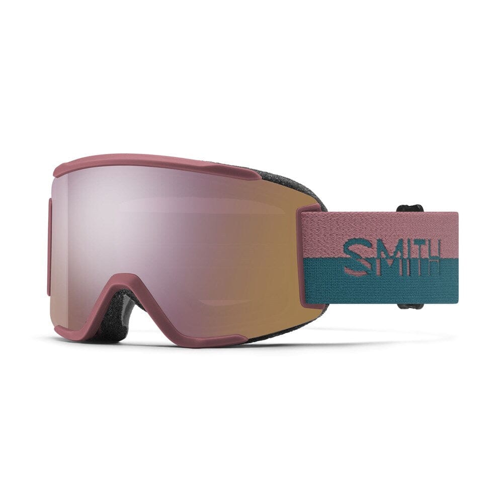 Smith Squad S Snow Goggles 2024 Chalk Rose Split ChromaPop Everyday Rose Gold Mirror 22% VLT / Clear 