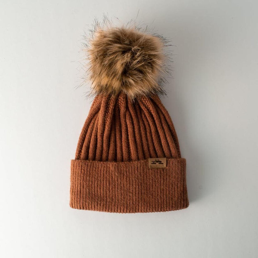 Spacecraft Lana Pom Beanie Brown 