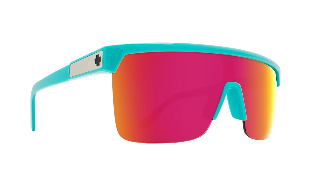 Spy Flynn 50/50 Sunglasses Teal / HD Plus Grey Green w / Pink Spectra Mirror 