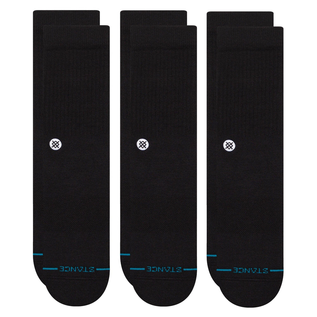 Stance Icon Crew 3 Pack Socks Black M 