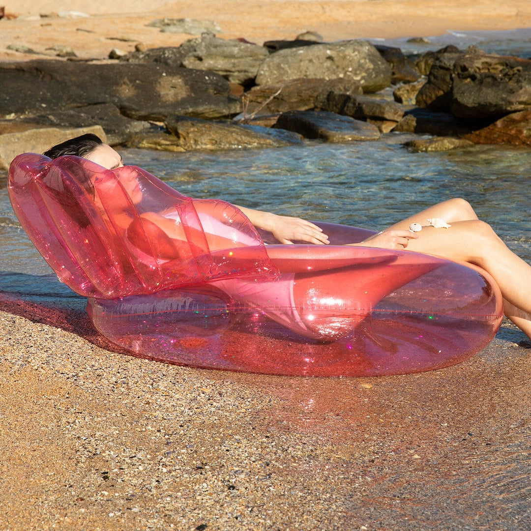Sunnylife Luxe Pool Ring Shell Neon Coral 