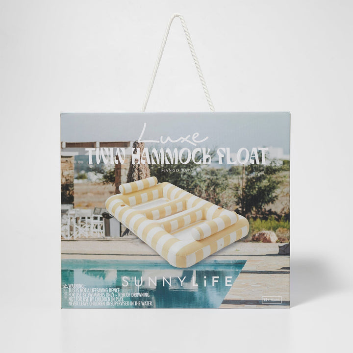 Sunnylife Luxe Twin Hammock Float - Mango Bay Soft Mustard 