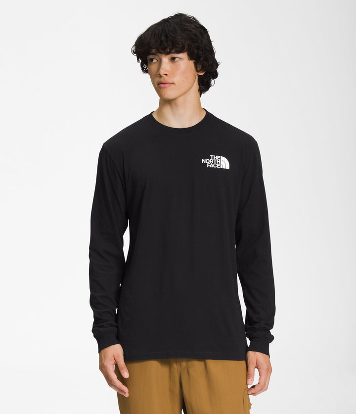 The North Face Long Sleeve Box NSE T-Shirt Black / TNF White Camo Print S 