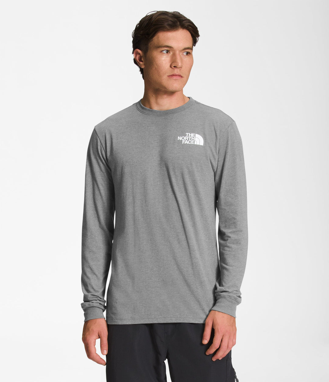 The North Face Long Sleeve Box NSE T-Shirt Medium Grey Heather / TNF Black S 