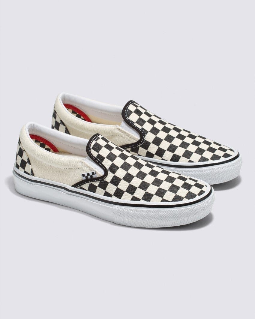 Vans Skate Slip On Shoes Checkerboard / Black / Off White 6 