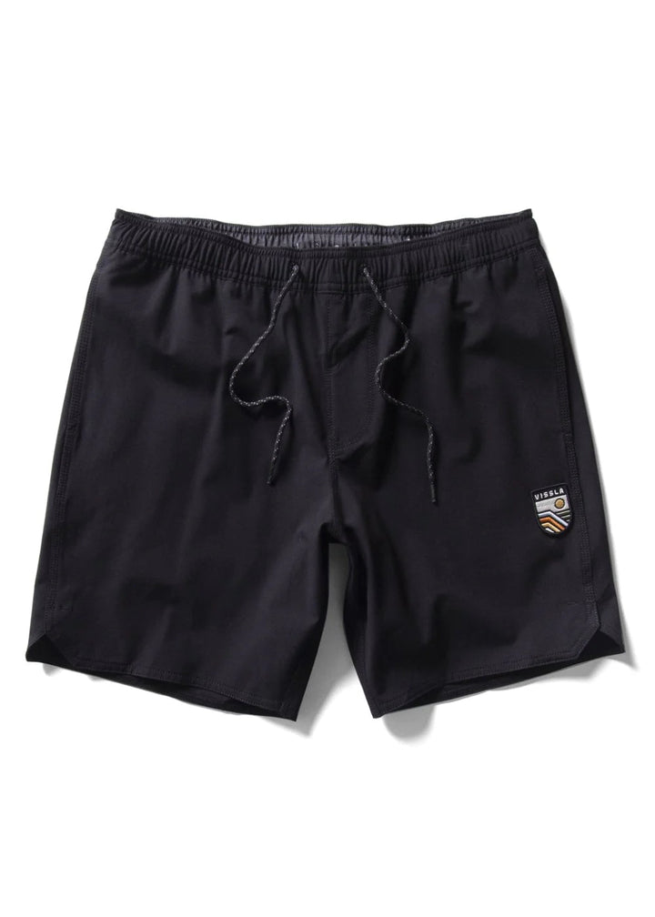 Vissla Solid Sets 17.5" Ecolastic Boardshorts Black S 
