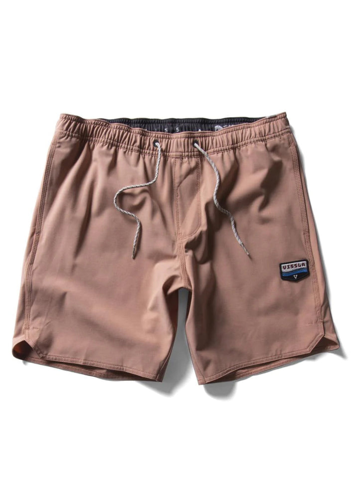 Vissla Solid Sets 17.5" Ecolastic Boardshorts Clay S 