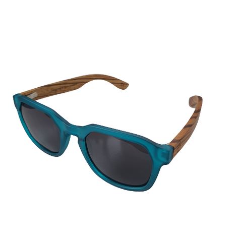 Bamboo Blonde Blue Sunglasses with Zebra Wood 