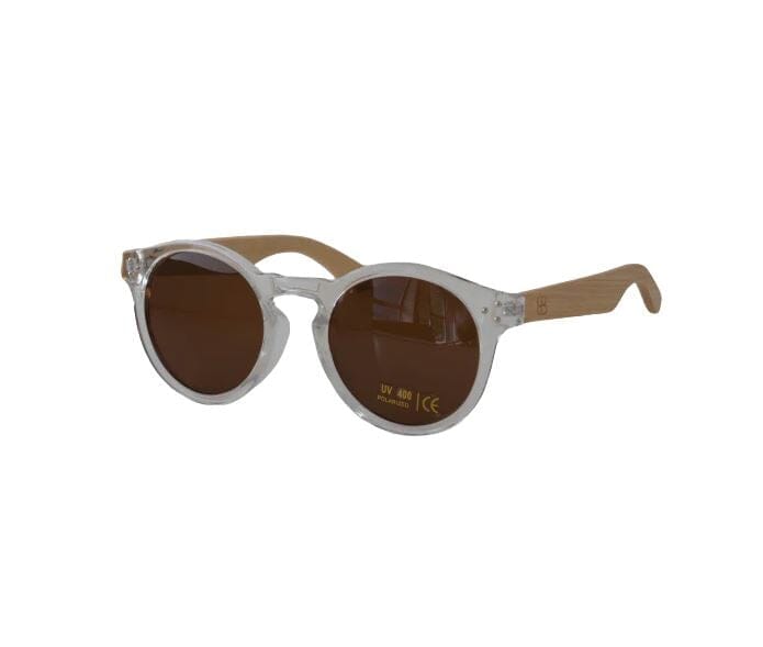 Bamboo Blonde Round Sunglasses Clear / Blue 