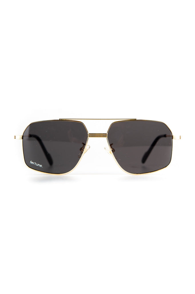 Fortune Omega Sunglasses Gold / Black Lens 