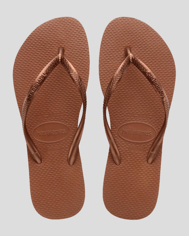 Havaianas Slim Jandals Rust / Metallic Copper 41/42 Brazil 