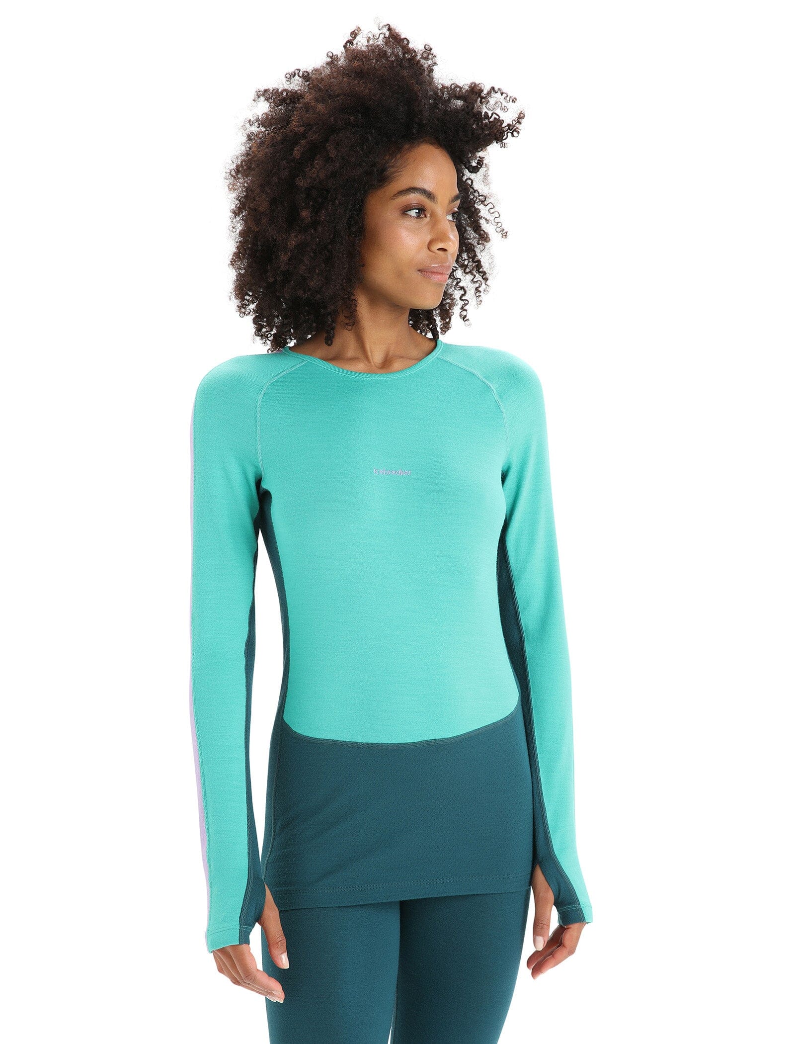 Icebreaker Womens 260 Zoneknit Merino Long Sleeve Crew Thermal Top