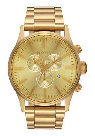 NIXON SENTRY CHRONO WATCH All Gold 