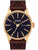 Nixon Sentry Leather Watch Gold/ Indigo/ Brown 