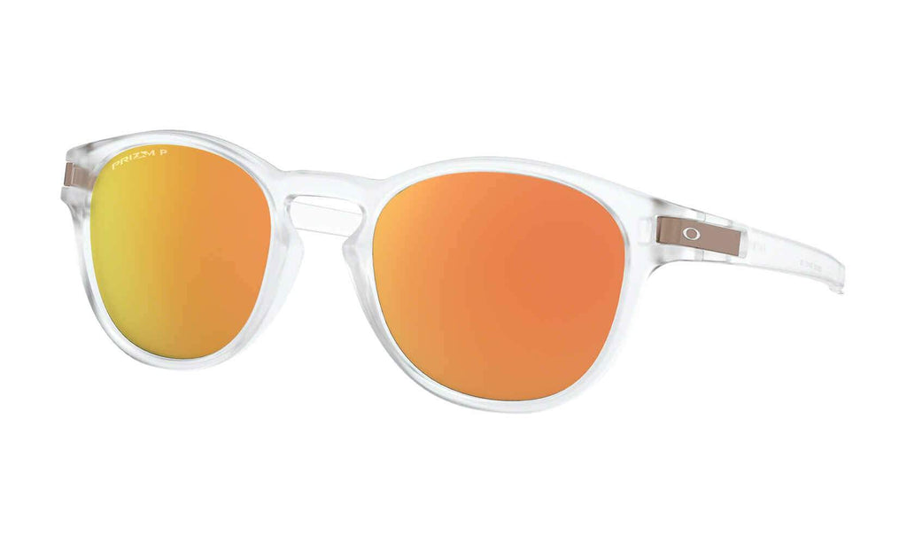 Oakley Latch Polarised Sunglasses Matte Clear / Prizm Rose Gold Polar 