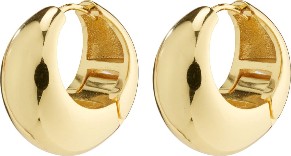Pilgrim Amber Recycled Chunky Hoops Gold Plated 