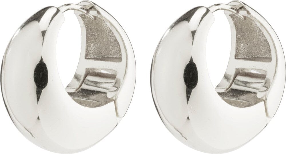 Pilgrim Amber Recycled Chunky Hoops Silver Plated 