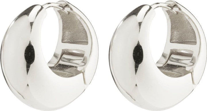 Pilgrim Amber Recycled Chunky Hoops Silver Plated 
