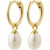 Pilgrim Berthe Recycled Pearl Hoop Earrings Gold Plated 