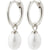 Pilgrim Berthe Recycled Pearl Hoop Earrings Silver Plated 