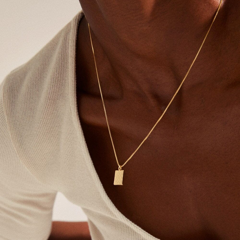 Pilgrim Blossom Recycled Square Coin Necklace 