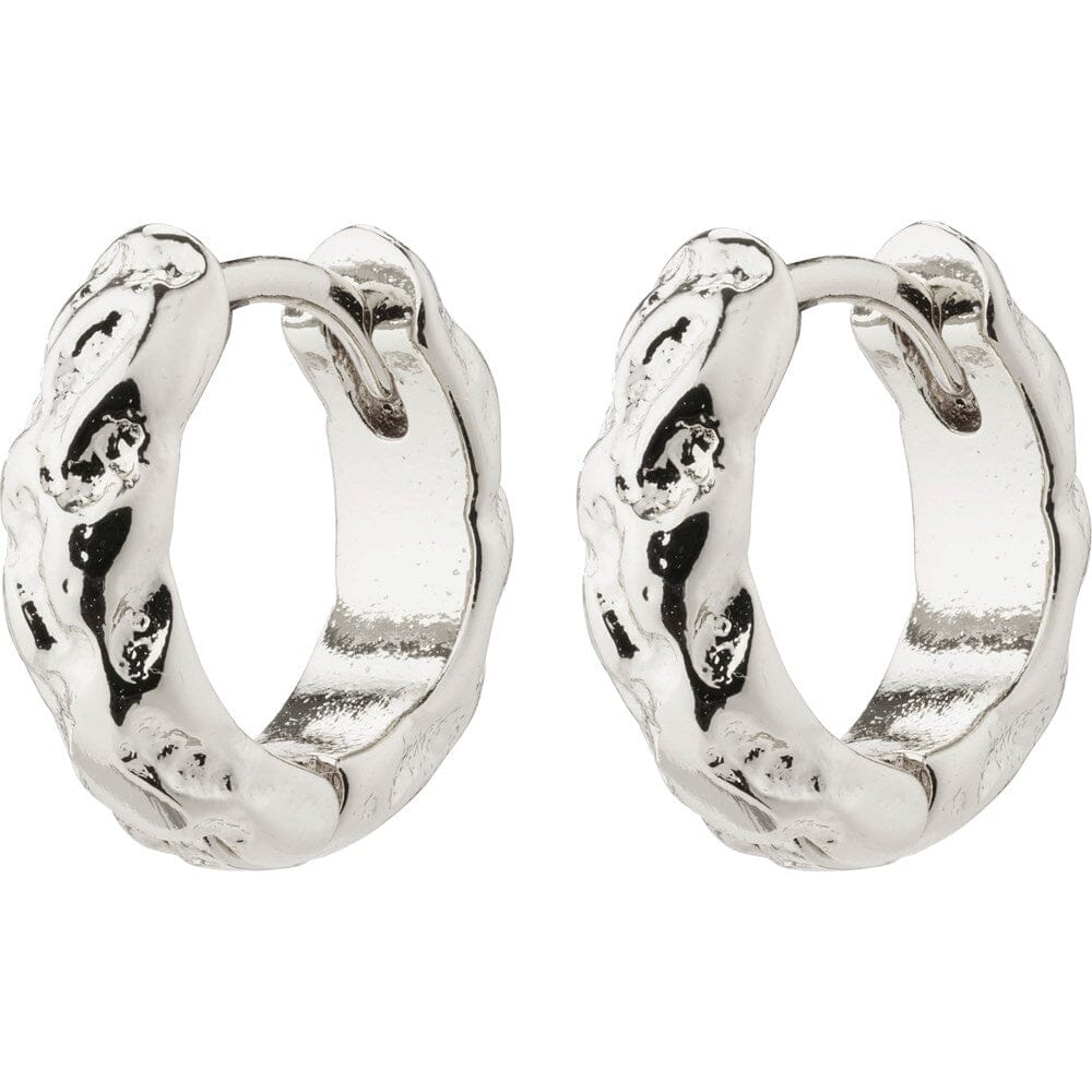 Pilgrim Carla Recycled Huggie Hoop Earrings Silver Plated 