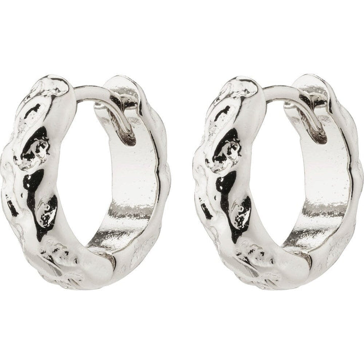 Pilgrim Carla Recycled Huggie Hoop Earrings Silver Plated 