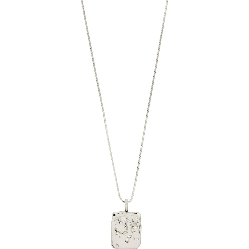 Pilgrim Kindness Recycled Square Coin Necklace Silver Plated 