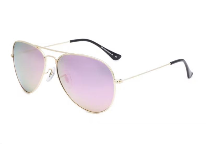 Prive Revaux The Commando Sunglasses Champagne Gold / Pink Mirror 