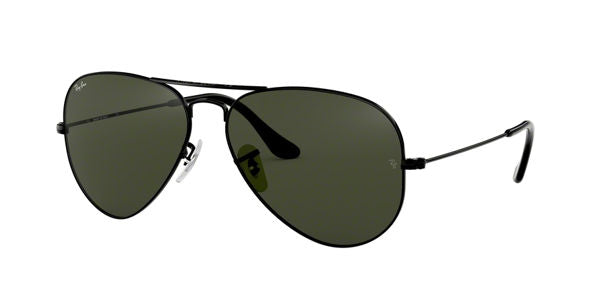 Ray-Ban Aviator Polarised Sunglasses Black / G-15 Green 