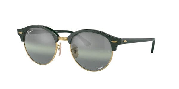 Ray-Ban Clubround Classic Polarised Sunglasses Green on Arista / Dark Green Grad Mirror 