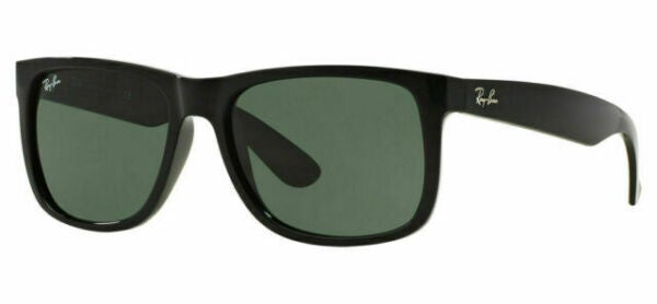 Ray-Ban Justin Sunglasses Black / Dark Green - Standard 