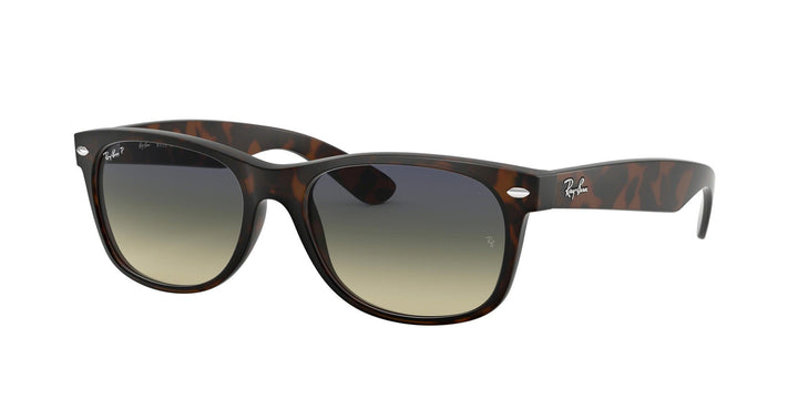 Ray-Ban New Wayfarer Polarised Sunglasses Matte Havana / Green Gradient Blue 