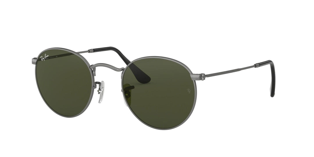 Ray-Ban Round Metal Sunglasses Matte Gunmetal / G15 Green 